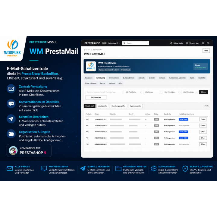 WM PrestaMail – E-Mail-Modul für PrestaShop 9