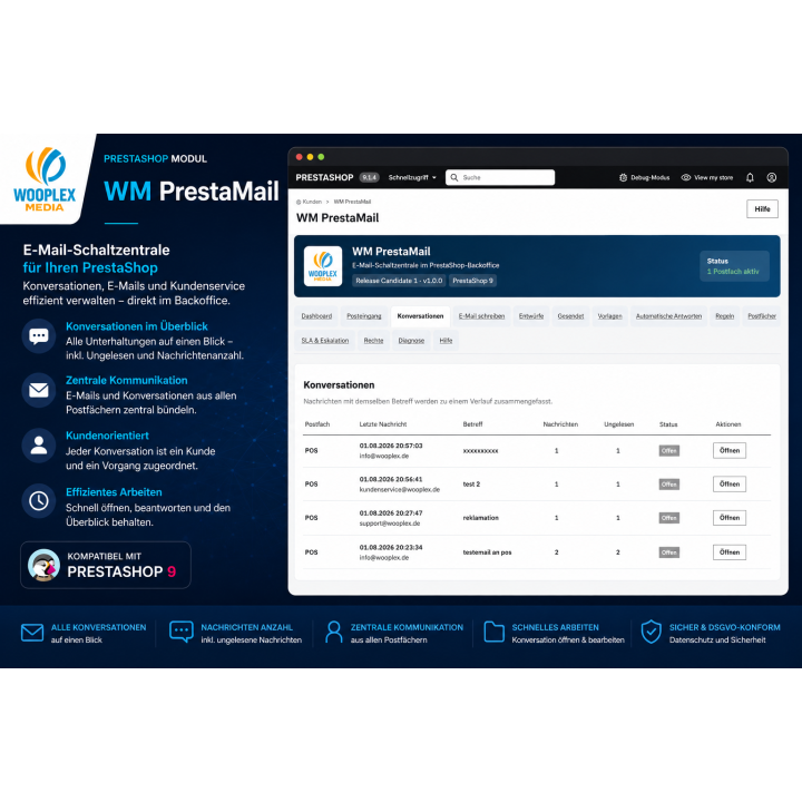WM PrestaMail – E-Mail-Modul für PrestaShop 9