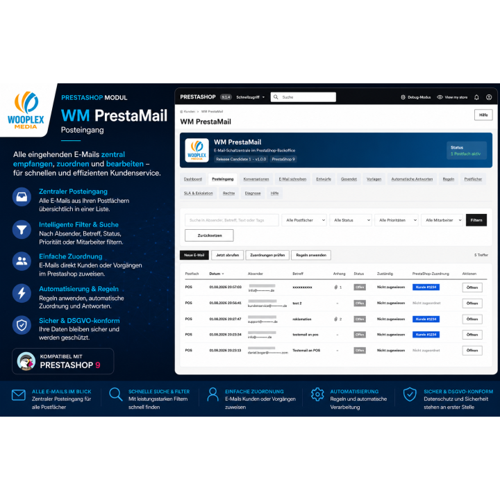 WM PrestaMail – E-Mail-Modul für PrestaShop 9