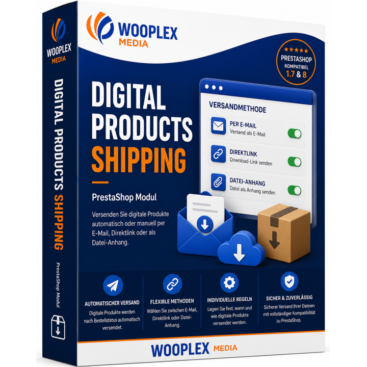 Digital Products Shipping – Versandlogik für digitale PrestaShop Produkte