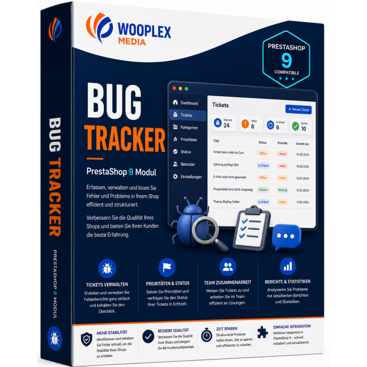 Bug Tracker Ticketverwaltung für PrestaShop