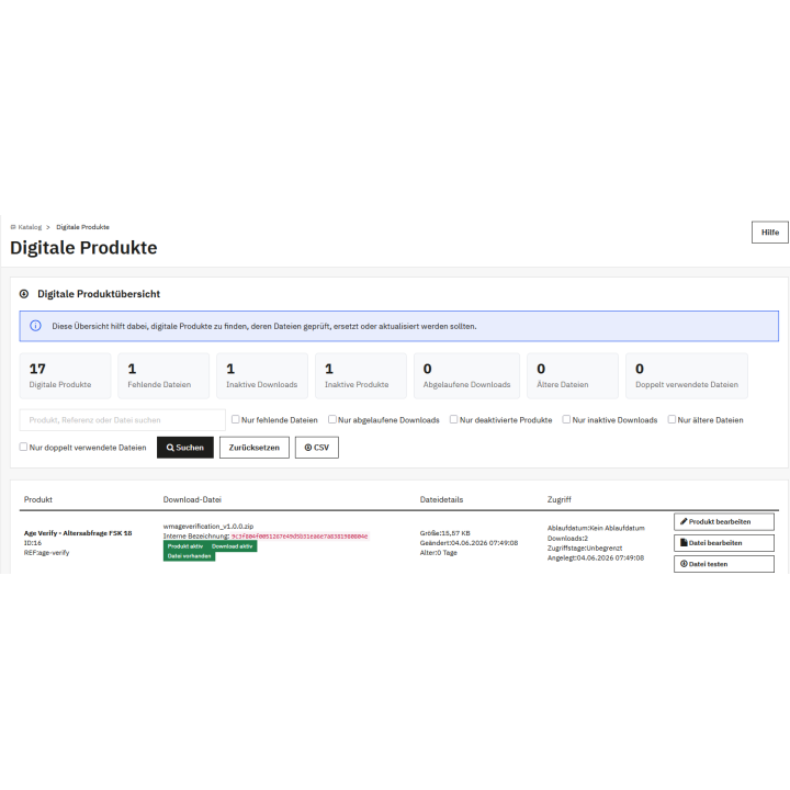 Digital Product Overview – Digitale Produkte für PrestaShop