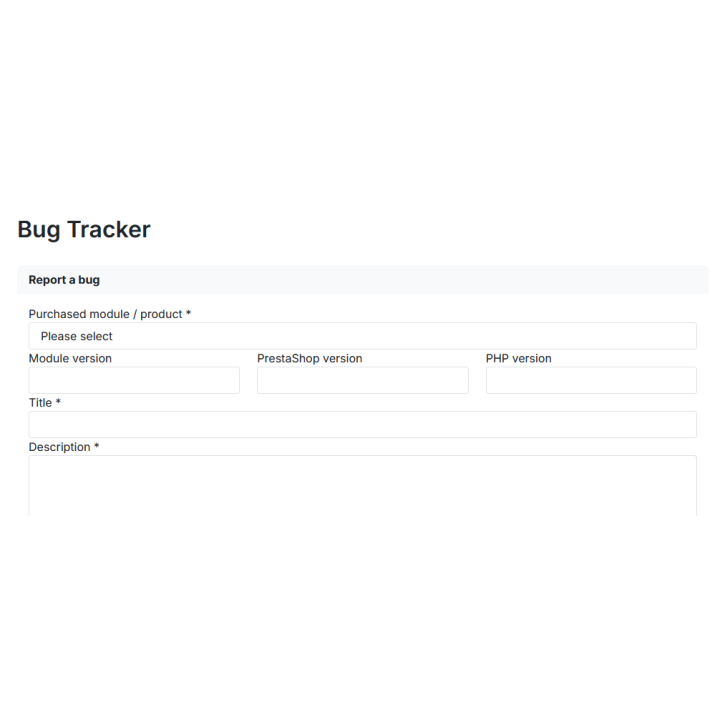 Bug Tracker Ticketverwaltung für PrestaShop
