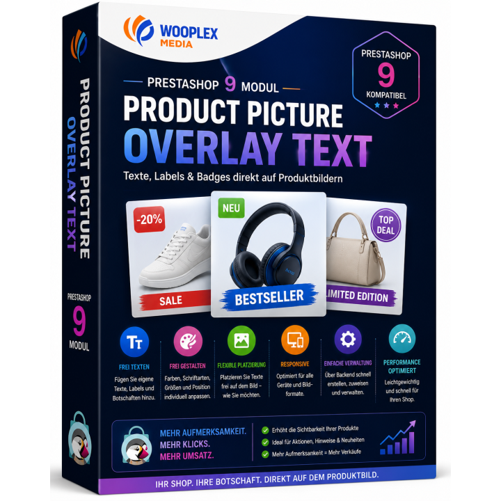 Product Picture Overlay für PrestaShop 9 – Produkte mit Texten und Bildern hervorheben