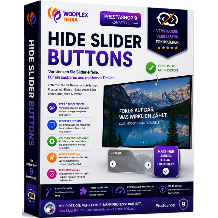 Hide Slider Buttons – kostenloses PrestaShop Modul