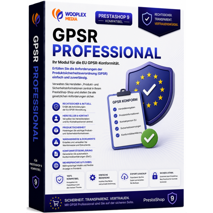 GPSR-Modul für PrestaShop 9 – Produktsicherheitsverordnung einfach umsetzen