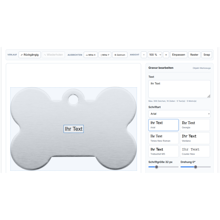 Gravurkonfigurator für PrestaShop – Texte, Motive & Logos