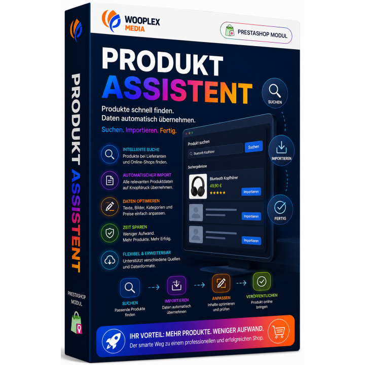 WM Produkt Assistent für PrestaShop – Produktdaten übernehmen