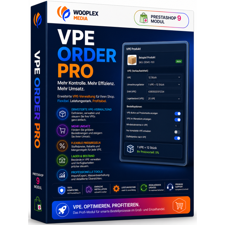 WM VPE Order PRO – VPE-Preise und Pflichtmengen für PrestaShop