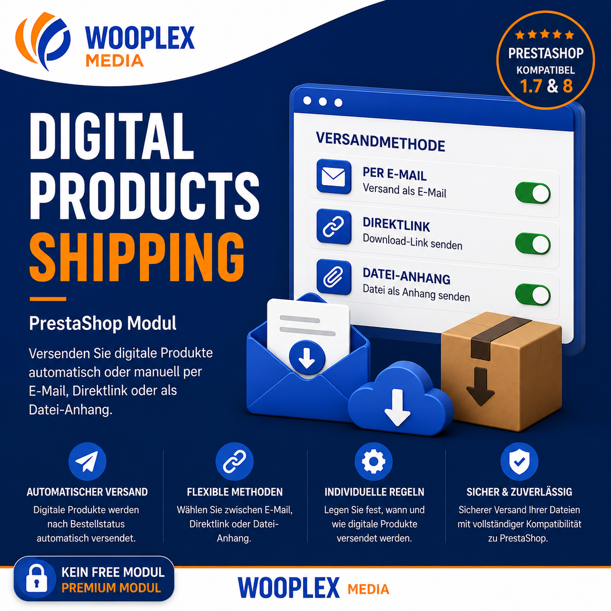 Digitale Produkte in PrestaShop professionell versenden – mit WM Digital Products Shipping