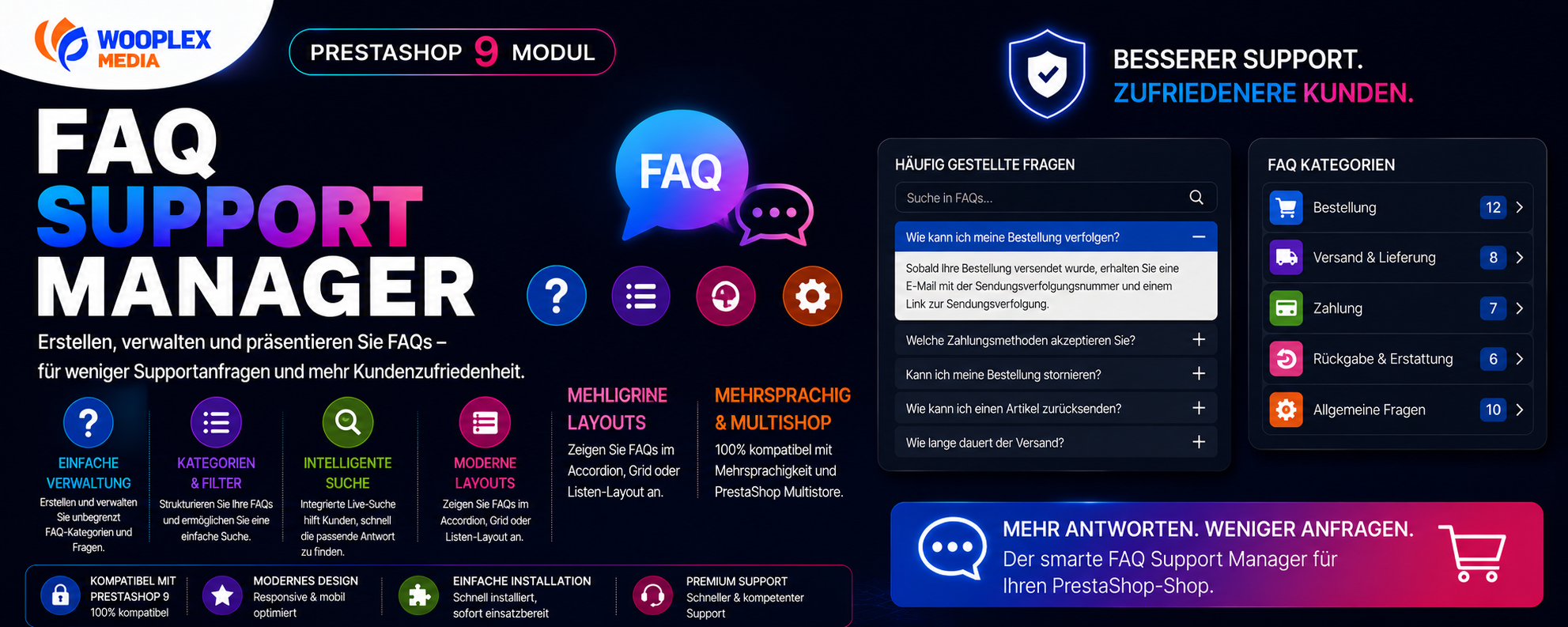 FAQ & Support Center für PrestaShop 9: Kundenfragen besser beantworten und Supportaufwand reduzieren