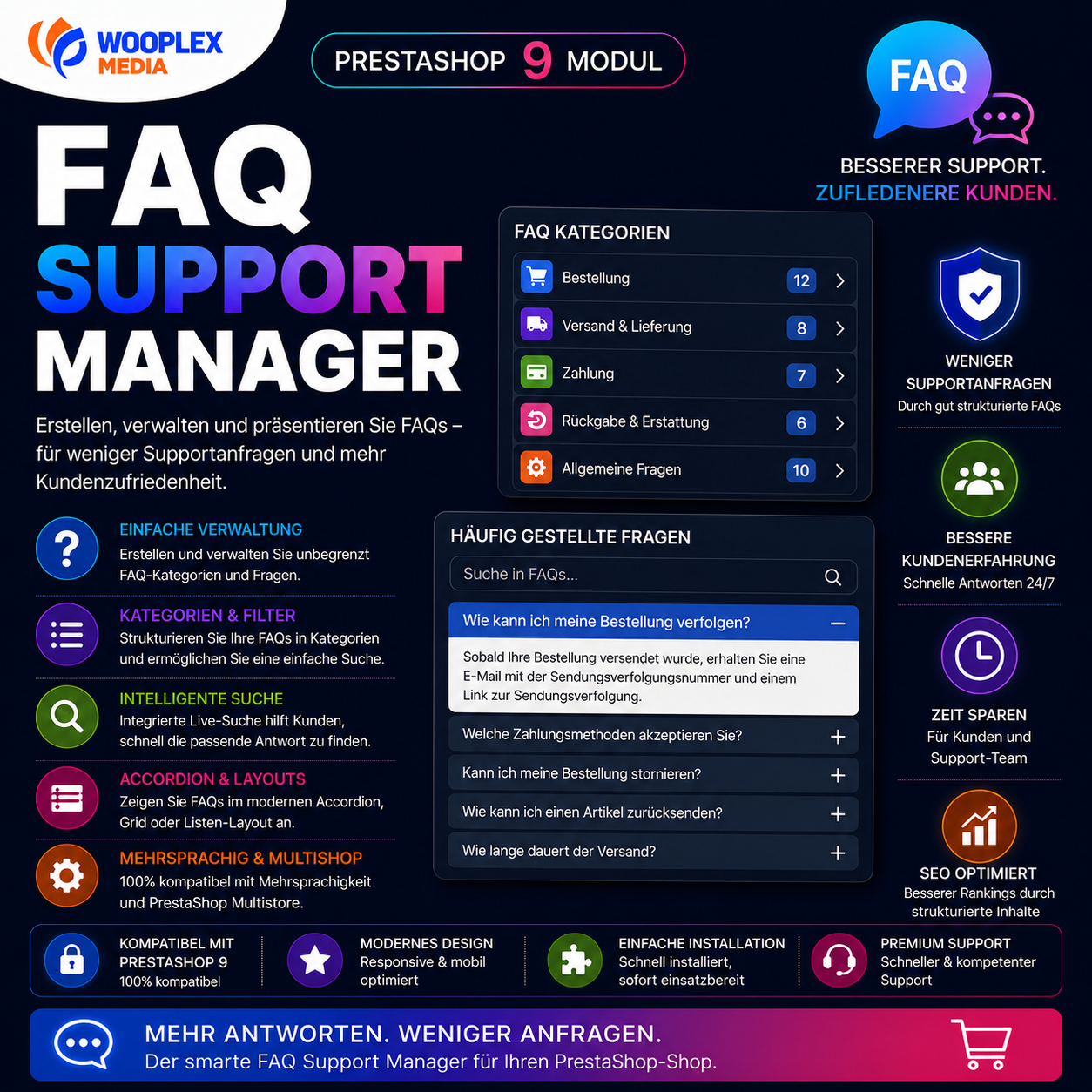 FAQ & Support Center für PrestaShop 9: Kundenfragen besser beantworten und Supportaufwand reduzieren