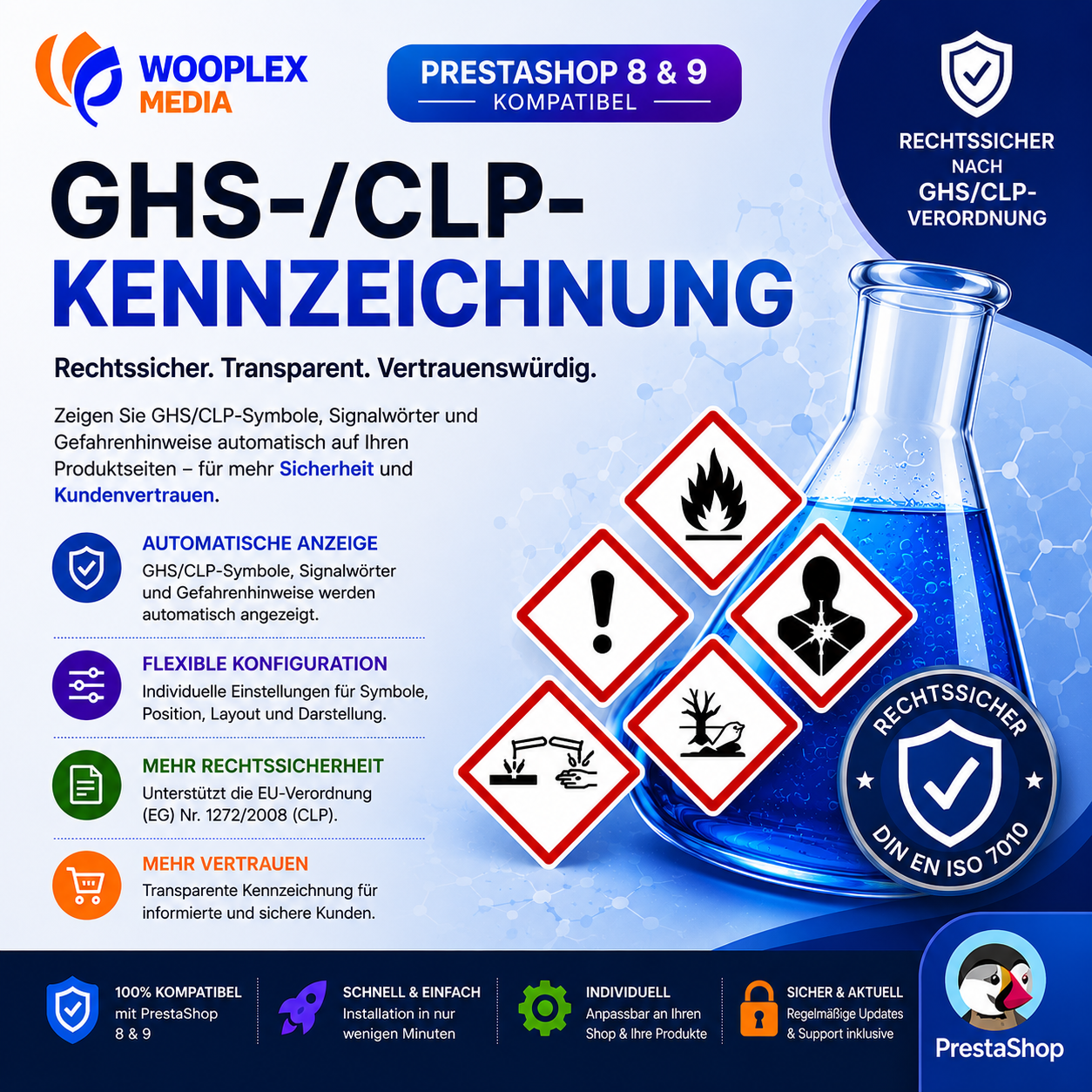 Gefahrstoffkennzeichnung im PrestaShop sauber pflegen: Das GHS Modul für PrestaShop 8 & 9