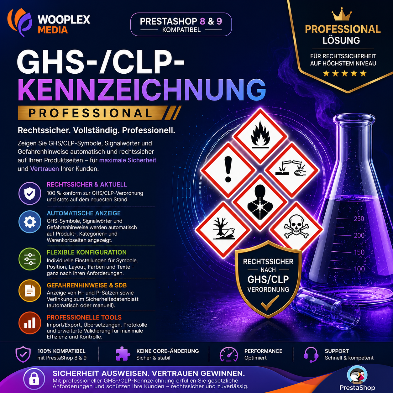 GHS-/CLP-Kennzeichnung in PrestaShop: Standard oder Professional?