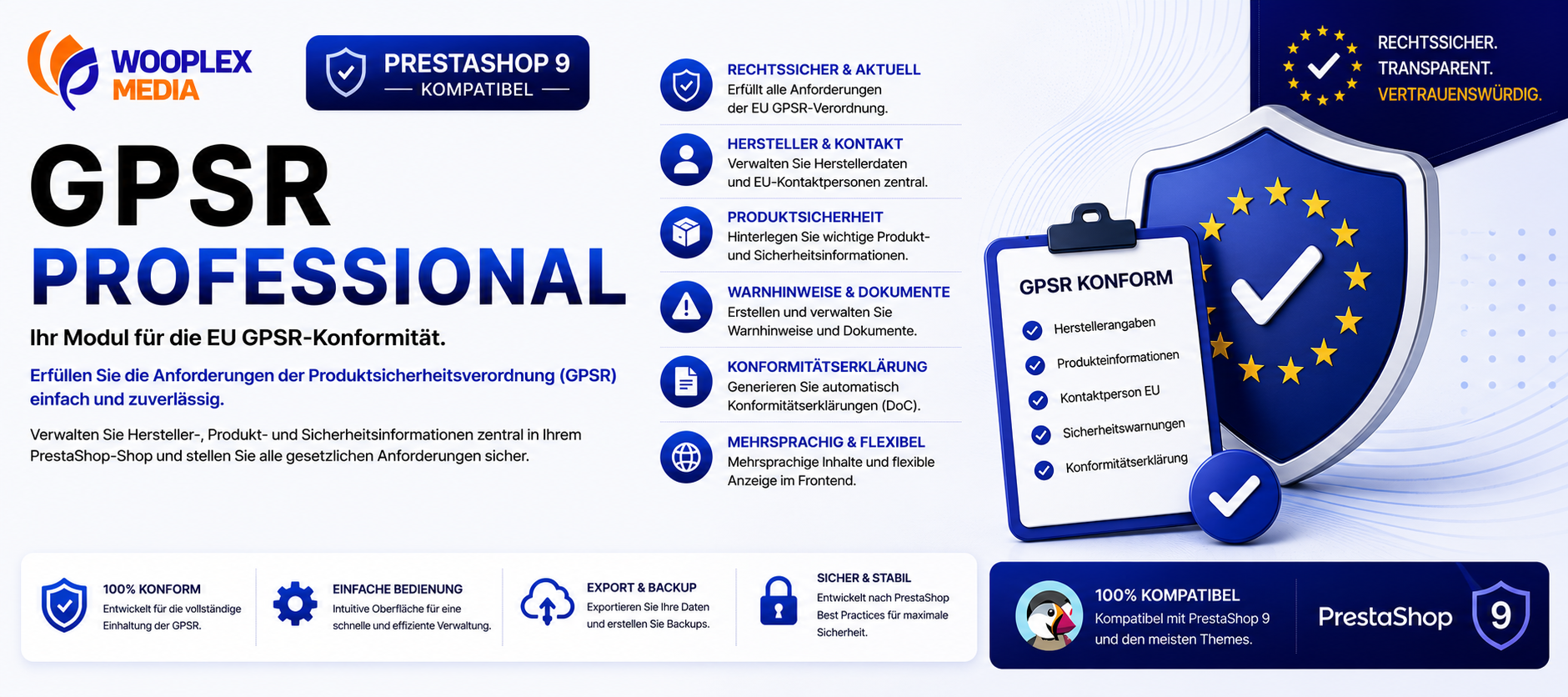 GPSR in PrestaShop 9 umsetzen: Produktsicherheitsinformationen zentral verwalten