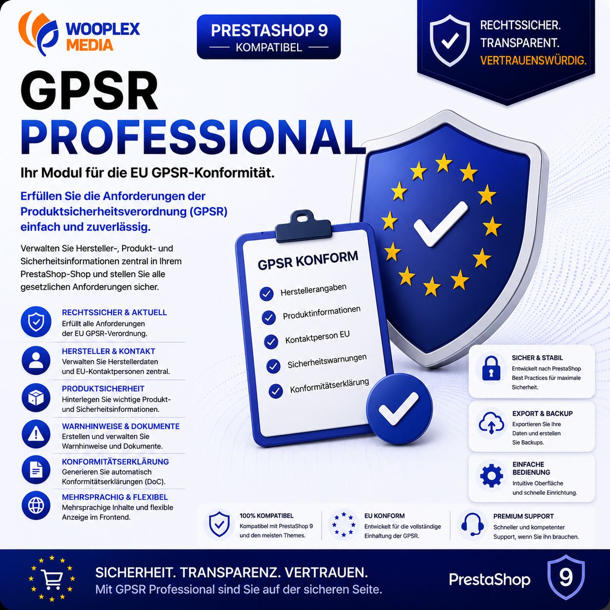 GPSR in PrestaShop 9 umsetzen: Produktsicherheitsinformationen zentral verwalten