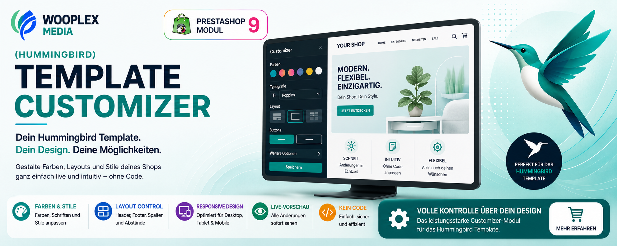 Hummingbird Template komfortabel anpassen: Der WM Hummingbird Customizer für PrestaShop