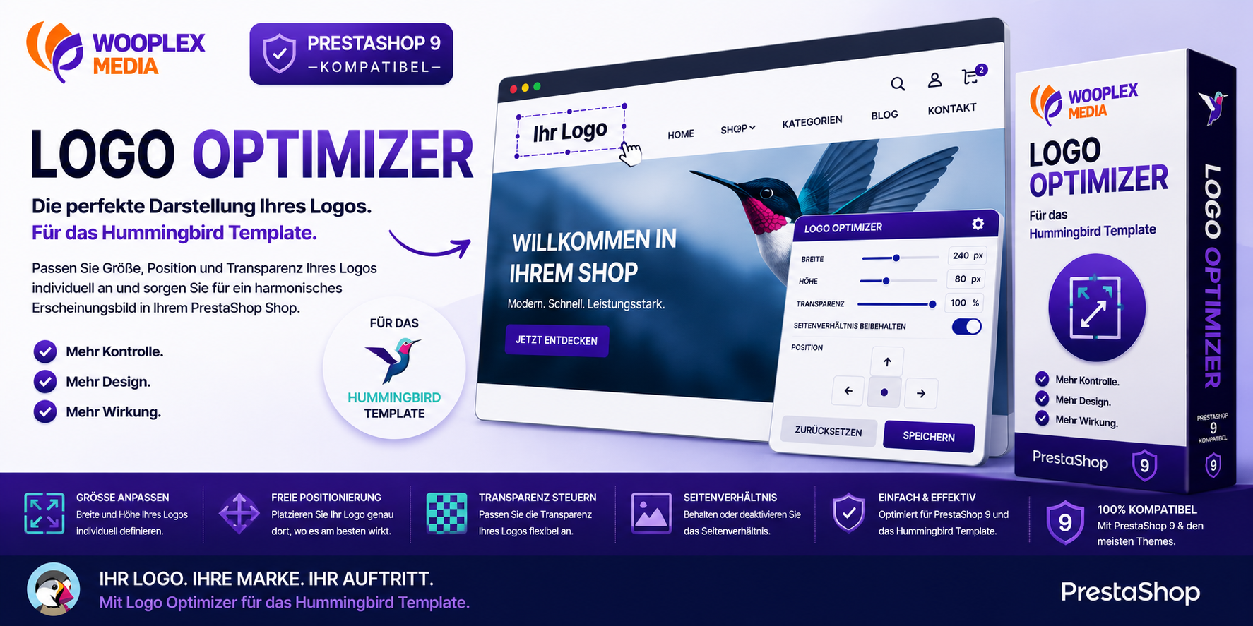Das Shoplogo in PrestaShop 9 flexibel anpassen – mit dem kostenlosen Logo Optimizer