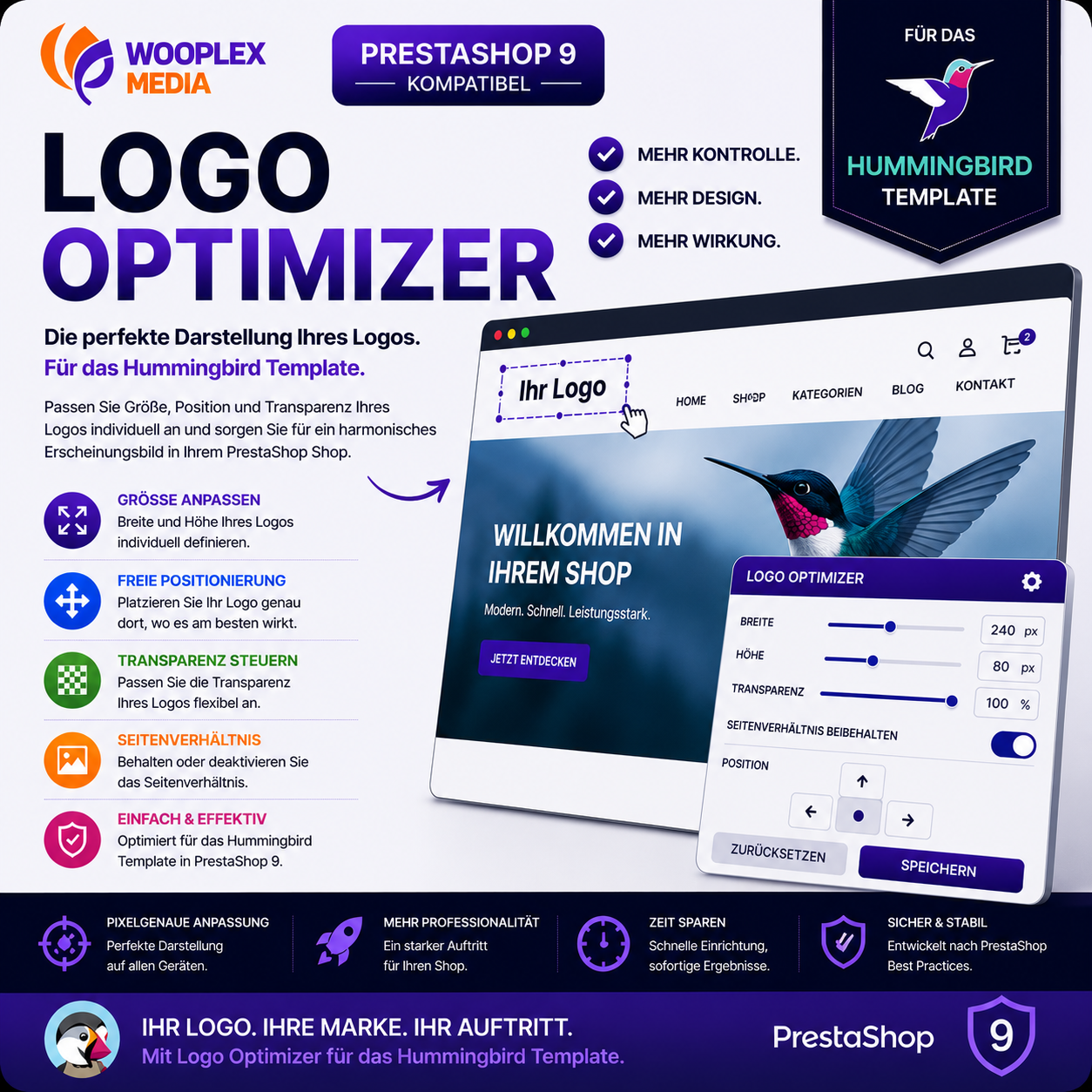 Das Shoplogo in PrestaShop 9 flexibel anpassen – mit dem kostenlosen Logo Optimizer