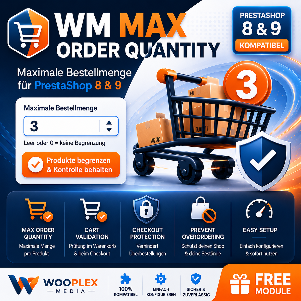 Kostenloses PrestaShop Modul: WM Maximum Order Quantity