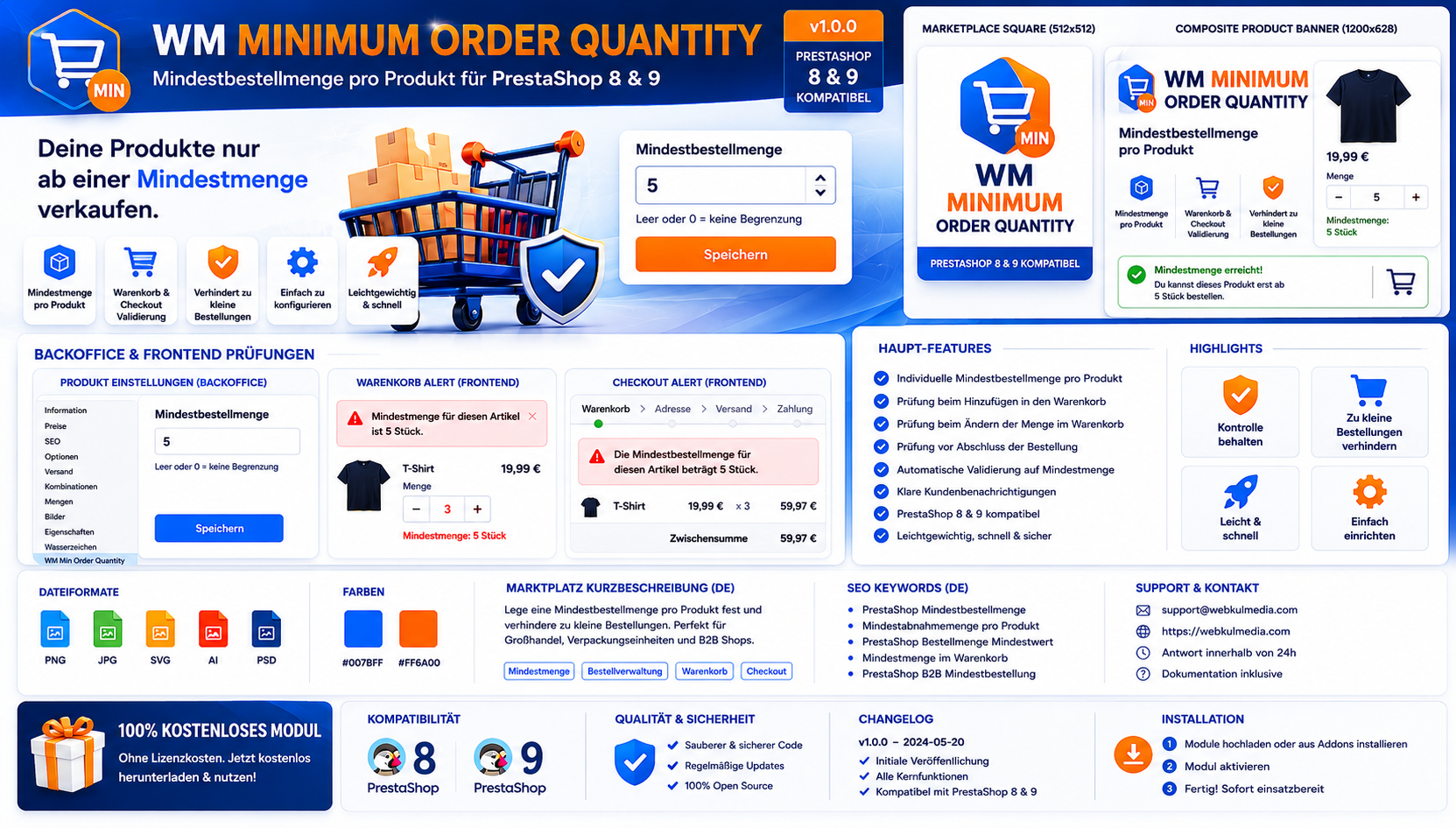 Kostenloses PrestaShop Modul: WM Minimum Order Quantity