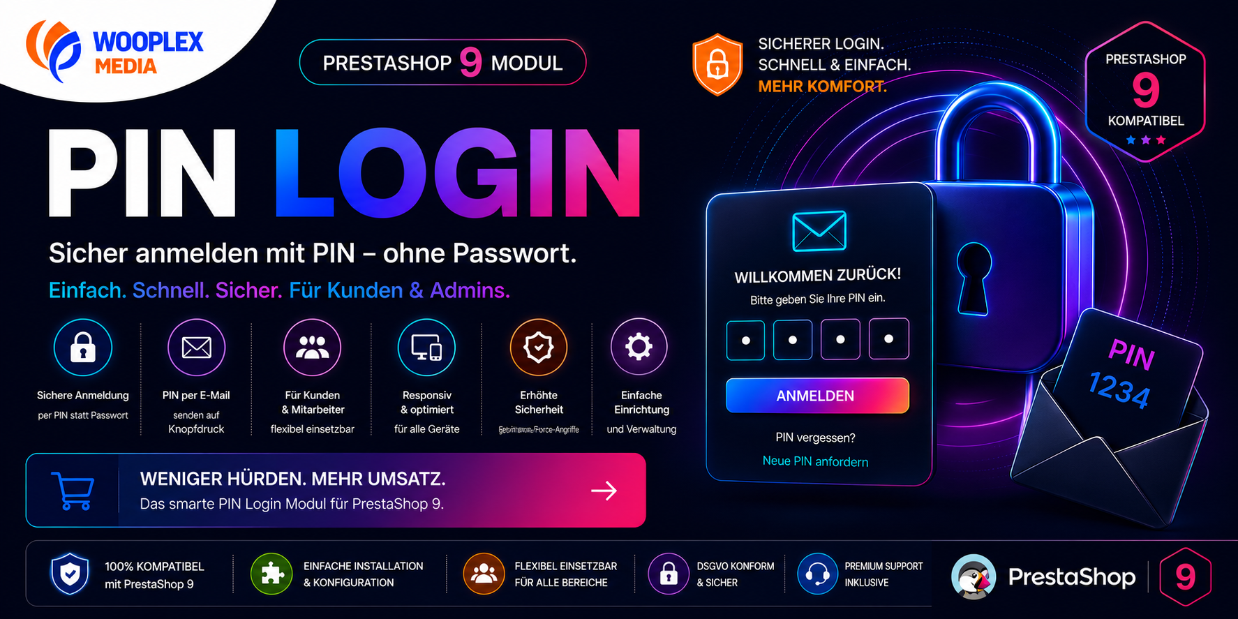 Kundenlogin ohne Passwort: Das neue Login-mit-PIN-Modul für PrestaShop 9