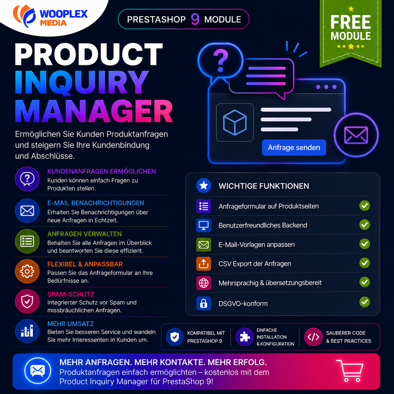 Produkte in PrestaShop auf Anfrage anbieten – mit dem Product Inquiry Manager Free