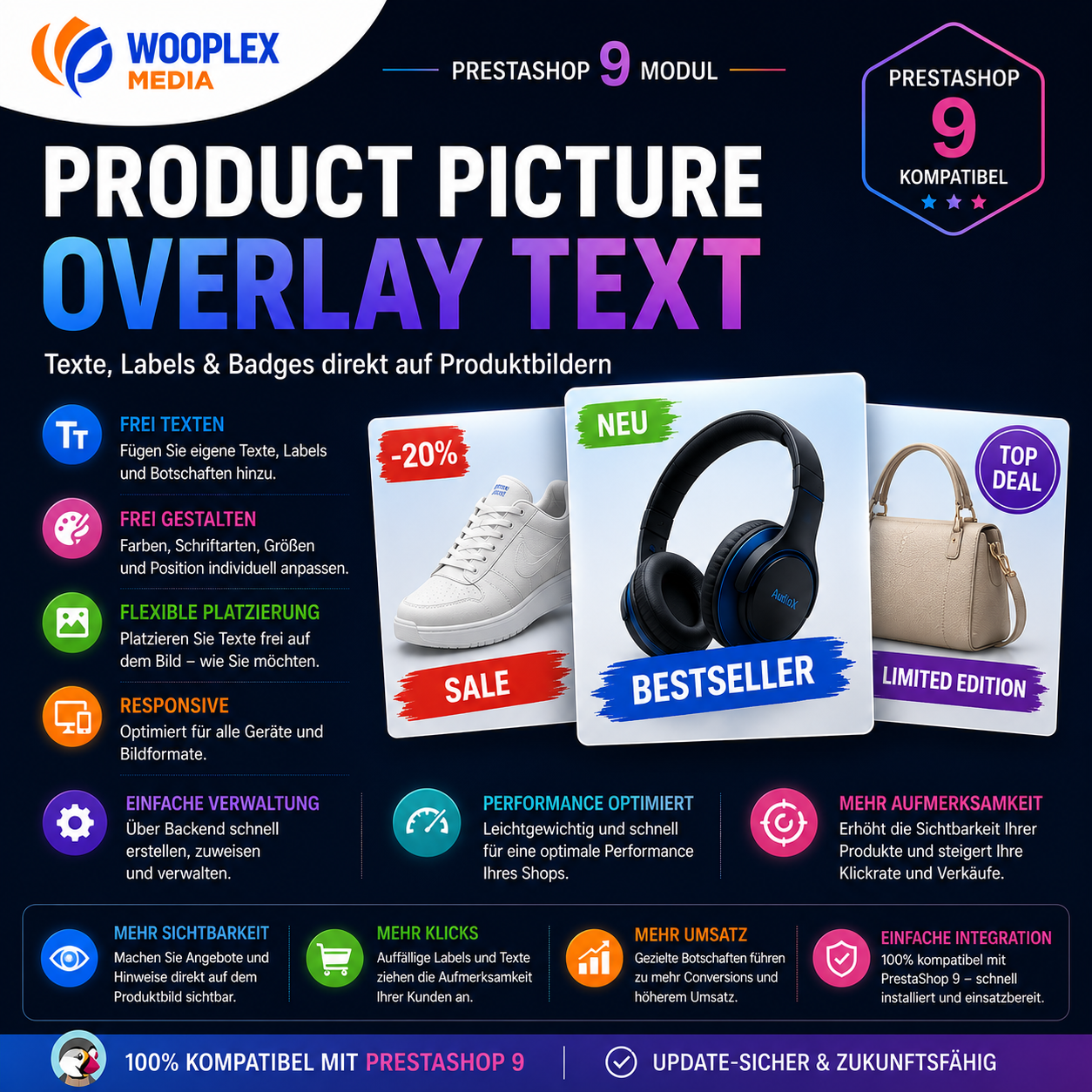 Mehr Aufmerksamkeit für Ihre Produkte: Product Picture Overlay für PrestaShop 9