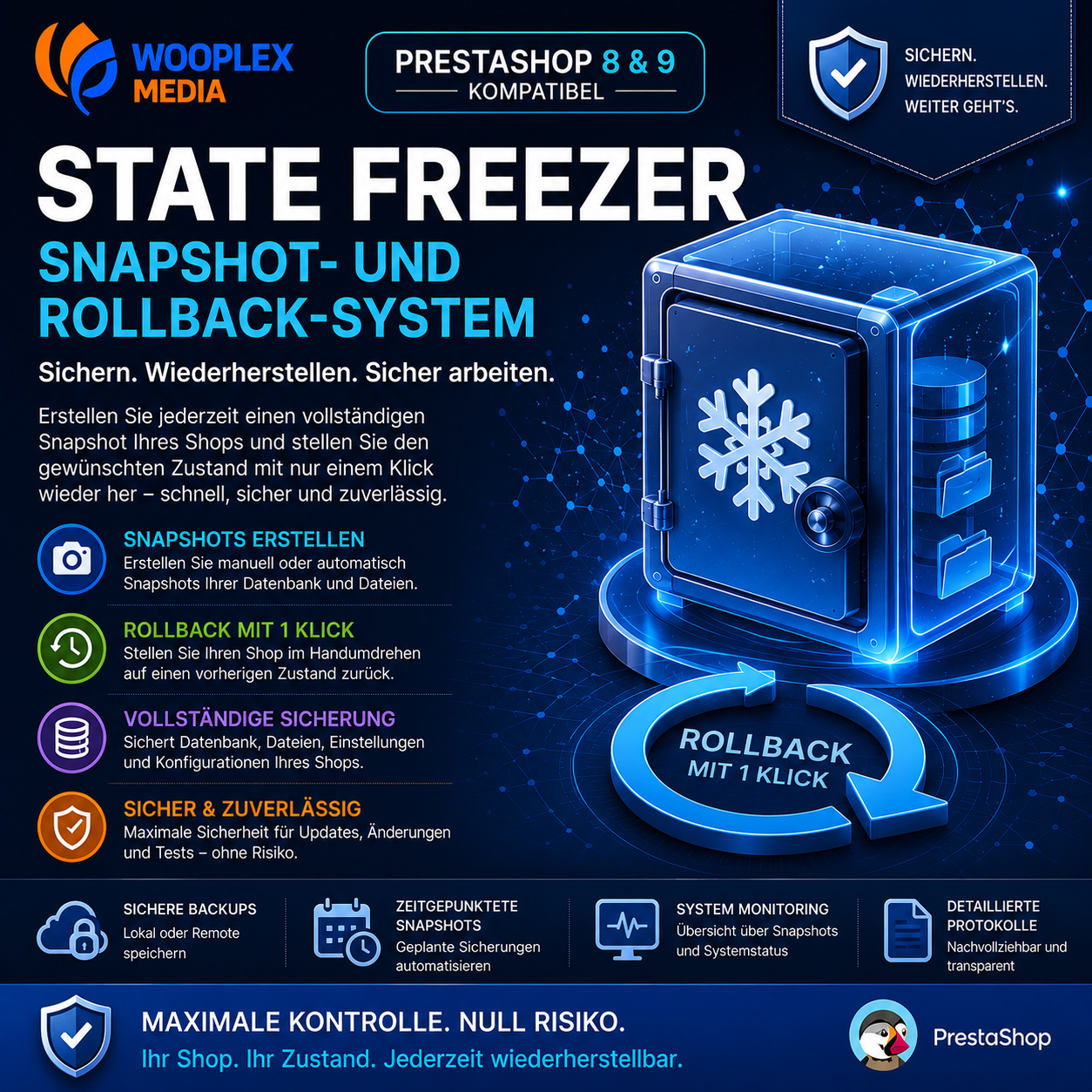 Wooplex Media State Freezer – Snapshot- und Rollback-System für PrestaShop
